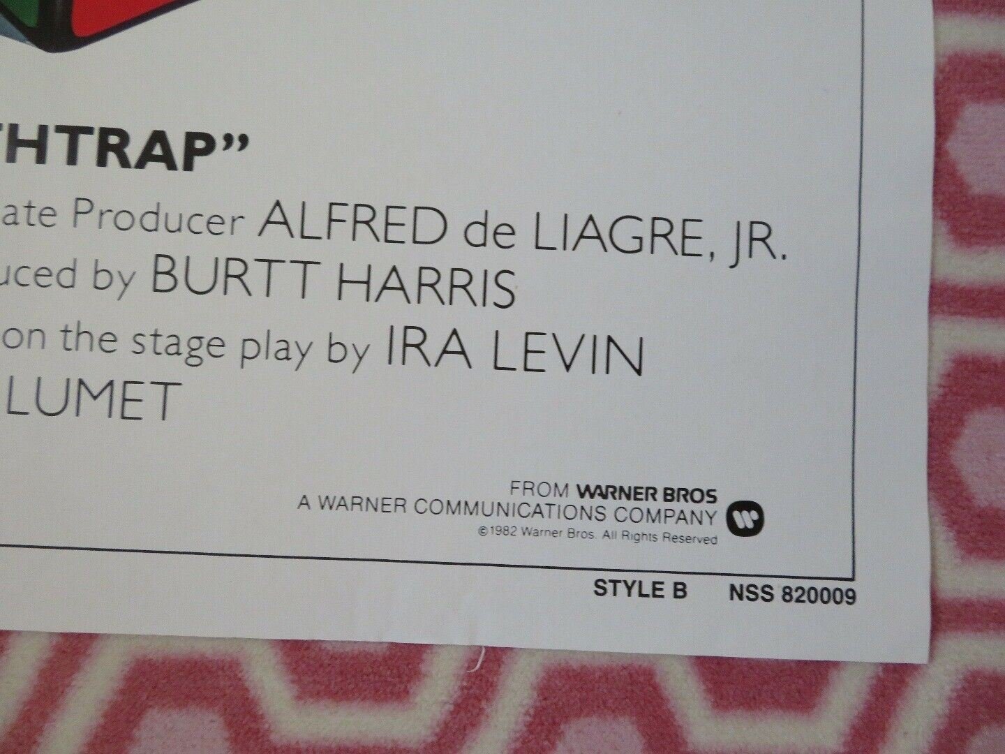 DEATHTRAP US ONE SHEET STYLE B POSTER MICHAEL CAINE CHRISTOPHER REEVE Movie posters