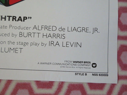 DEATHTRAP US ONE SHEET STYLE B POSTER MICHAEL CAINE CHRISTOPHER REEVE Movie posters