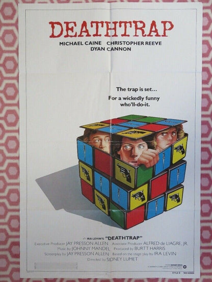 DEATHTRAP US ONE SHEET STYLE B POSTER MICHAEL CAINE CHRISTOPHER REEVE Movie posters