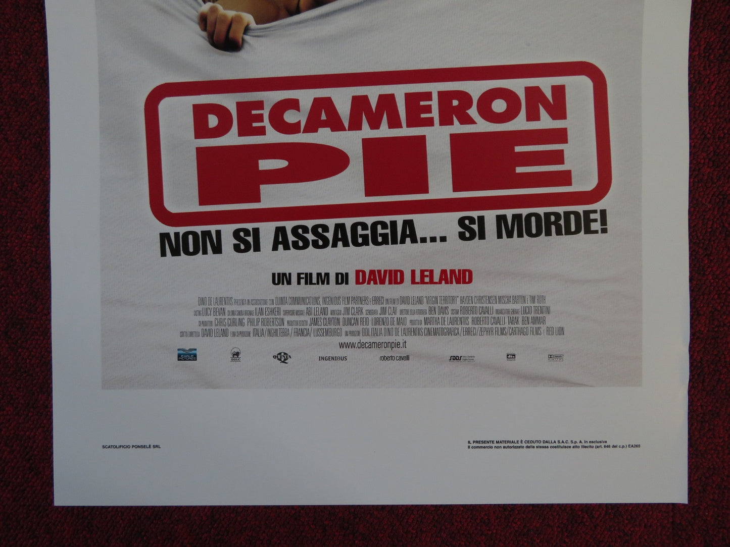 DECAMERON PIE ITALIAN LOCANDINA POSTER HAYDEN CHRISTENSEN MISCHA BARTON 2003 Rendezvous Cinema Movie posters