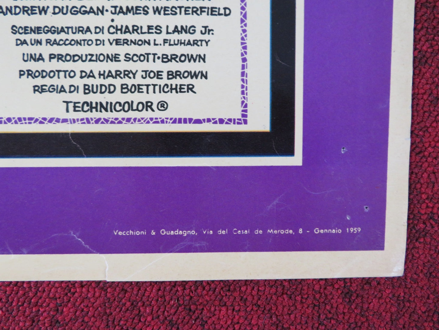 DECISION AT SUNDOWN ITALIAN FOTOBUSTA POSTER RANDOLPH SCOTT JOHN CARROLL 1959 Rendezvous Cinema Movie posters