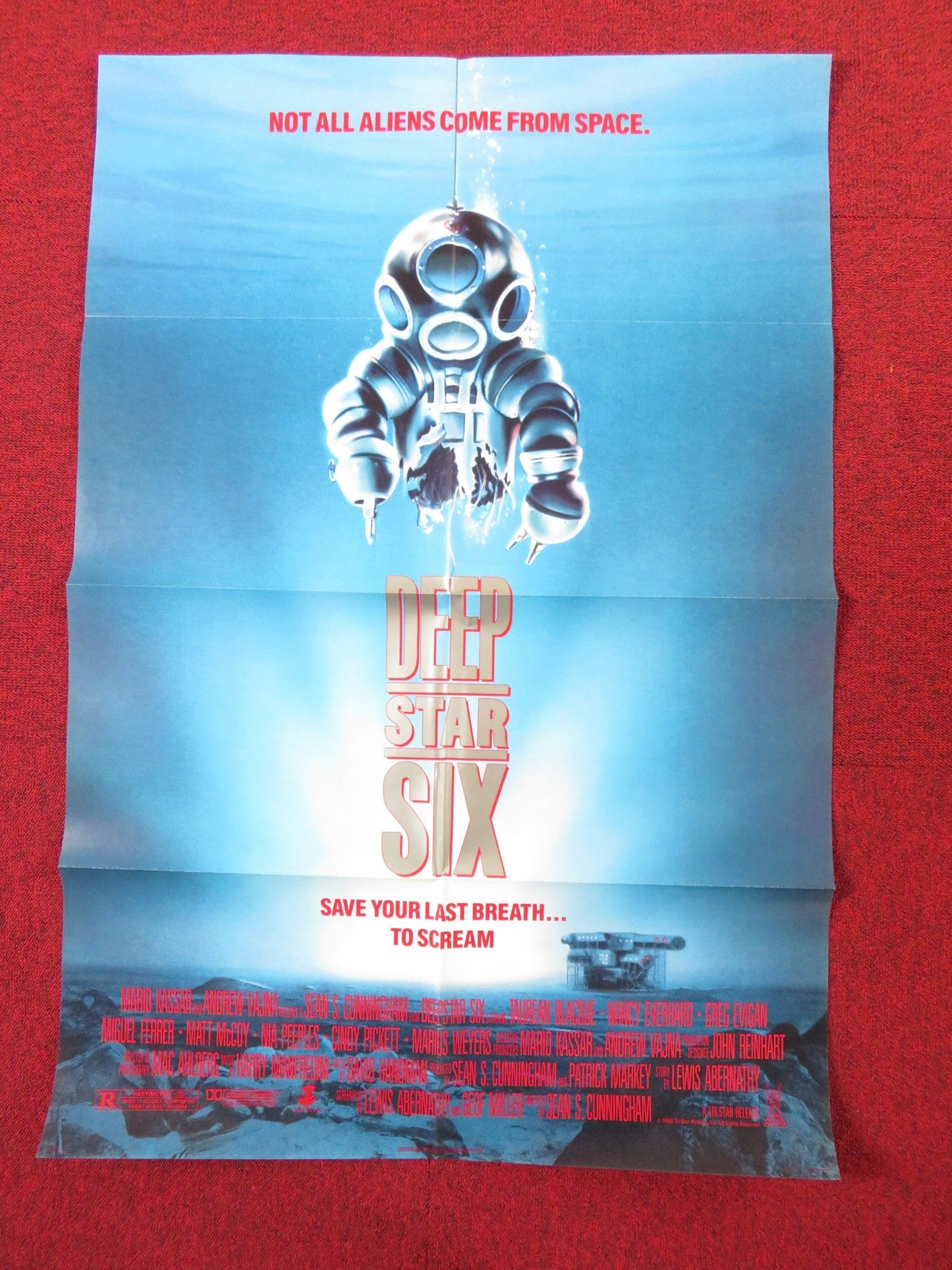 DEEP STAR SIX FOLDED US ONE SHEET POSTER TAUREAN BLACQUE NANCY EVERHARD 1989 Rendezvous Cinema Movie posters