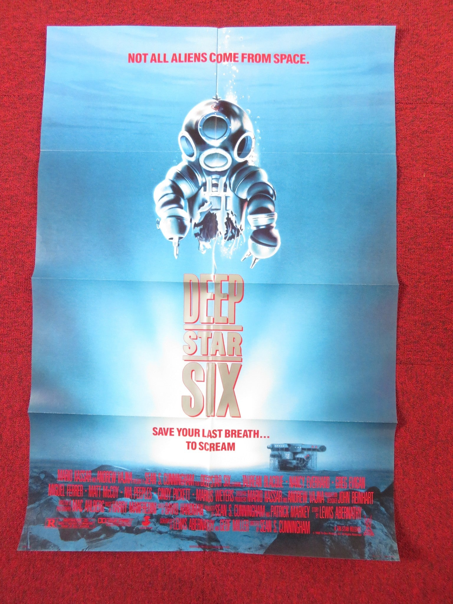DEEP STAR SIX FOLDED US ONE SHEET POSTER TAUREAN BLACQUE NANCY EVERHARD 1989 Rendezvous Cinema Movie posters