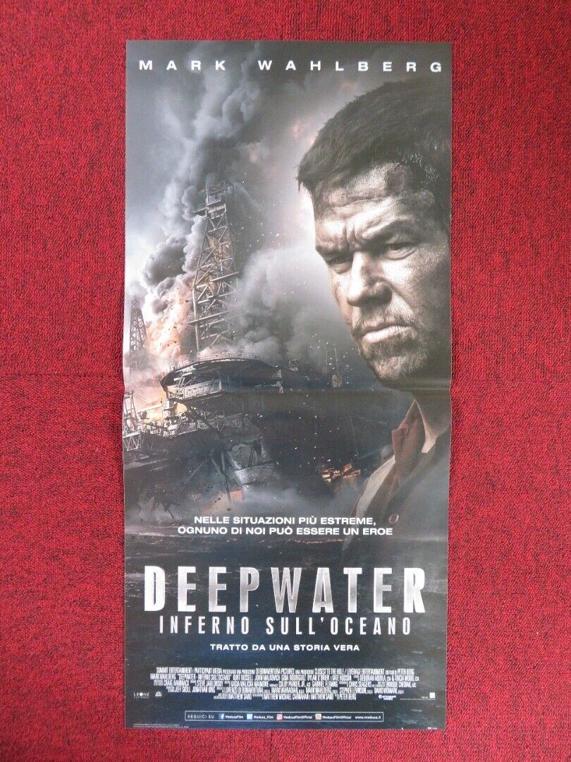 DEEPWATER HORIZON ITALIAN LOCANDINA (26.5"x12.5") POSTER MARK WAHLBERG 2016 Movie posters