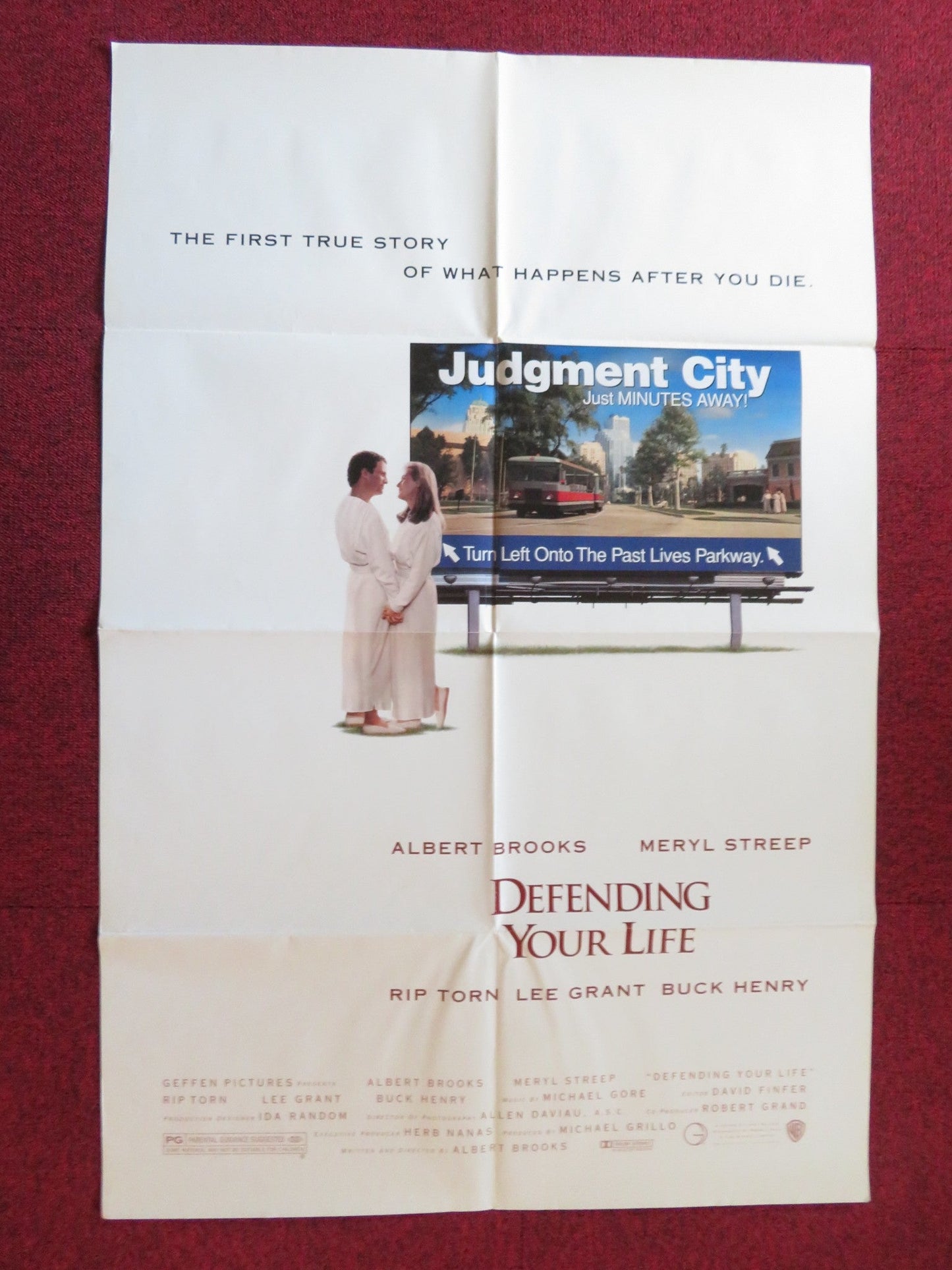 DEFENDING YOUR LIFE FOLDED US ONE SHEET POSTER MERYL STREEP RIP TORN 1991 Rendezvous Cinema Movie posters