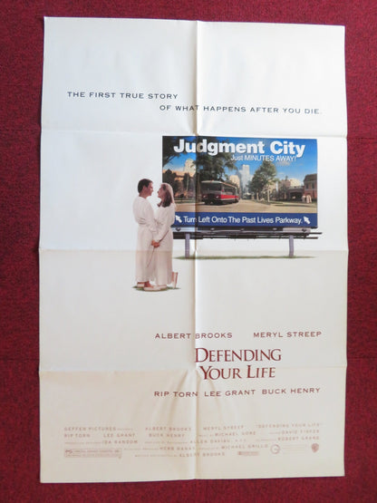 DEFENDING YOUR LIFE FOLDED US ONE SHEET POSTER MERYL STREEP RIP TORN 1991 Rendezvous Cinema Movie posters