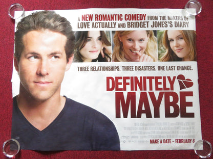 DEFINITELY, MAYBE UK QUAD ROLLED POSTER RYAN REYNOLDS ELIZABETH BANKS 2008 Rendezvous Cinema Movie posters