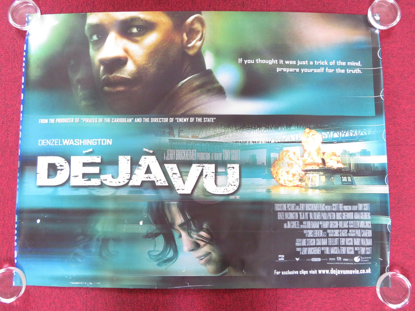 DEJA VU UK QUAD ROLLED POSTER DENZEL WASHINGTON PAULA PATTON 2006 Rendezvous Cinema Movie posters