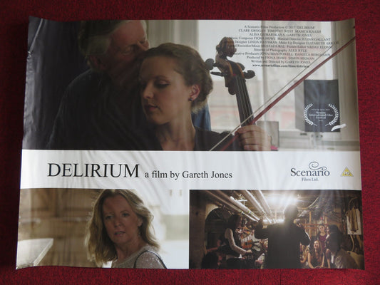 DELIRIUM UK QUAD (30"x 40") ROLLED POSTER CLARE GROGAN TIMOTHY WEST 2017 Rendezvous Cinema Movie posters
