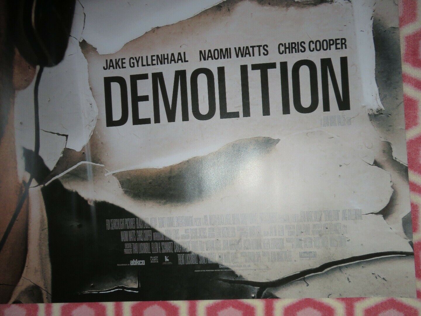 DEMOLITION BRITISH QUAD (30"x 40") ROLLED POSTER JAKE GYLLENHALL NAOMI WATTS '15 - Rendezvous Cinema