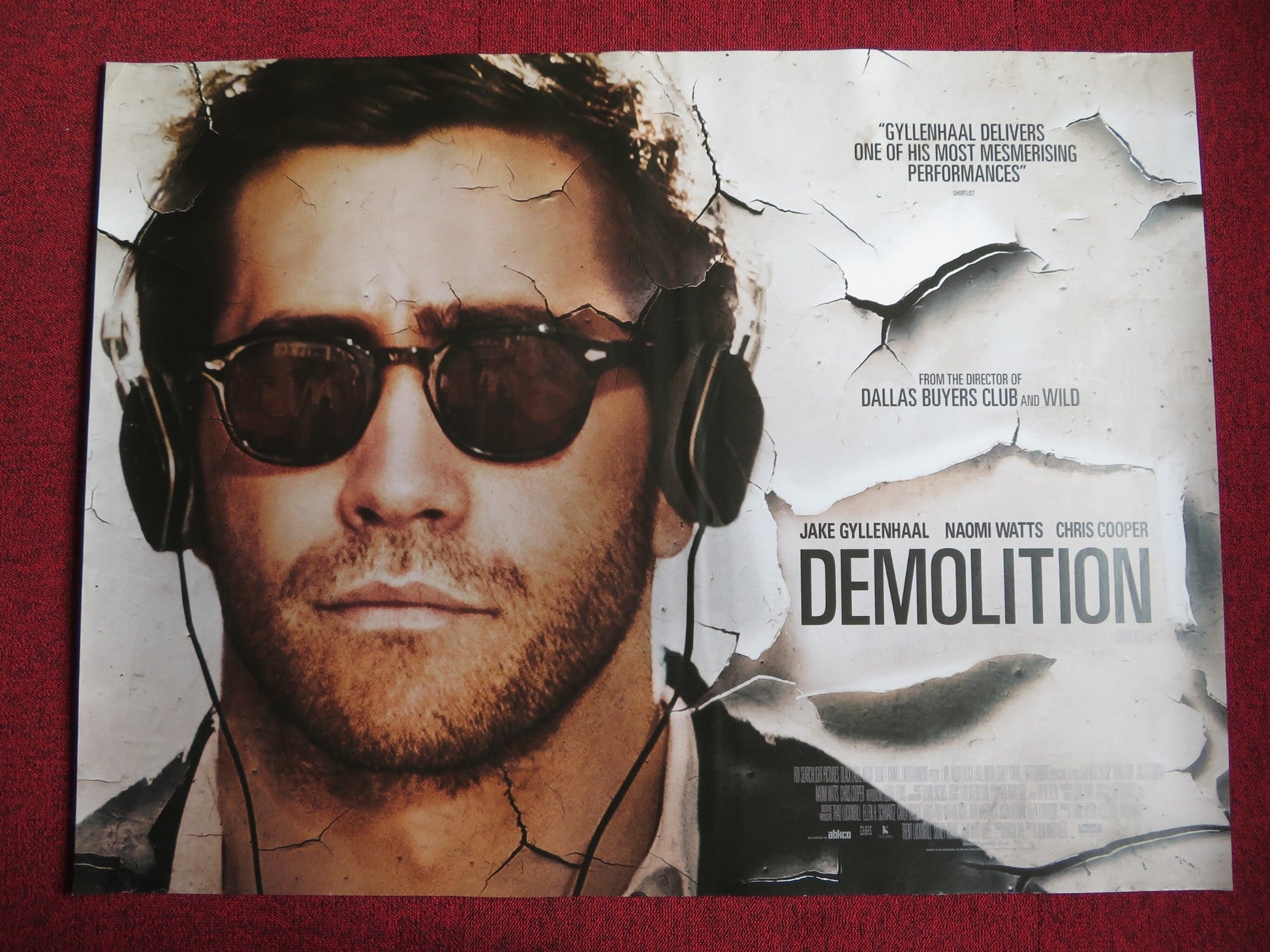 DEMOLITION UK QUAD (30"x 40") ROLLED POSTER JAKE GYLLENHAAL NAOMI WATTS 2015 Rendezvous Cinema Movie posters