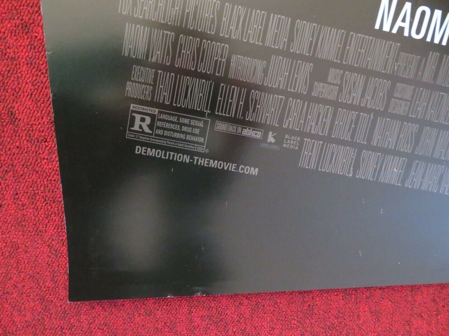 DEMOLITION US ONE SHEET ROLLED POSTER JAKE GYLLENHAAL 2015 Movie posters