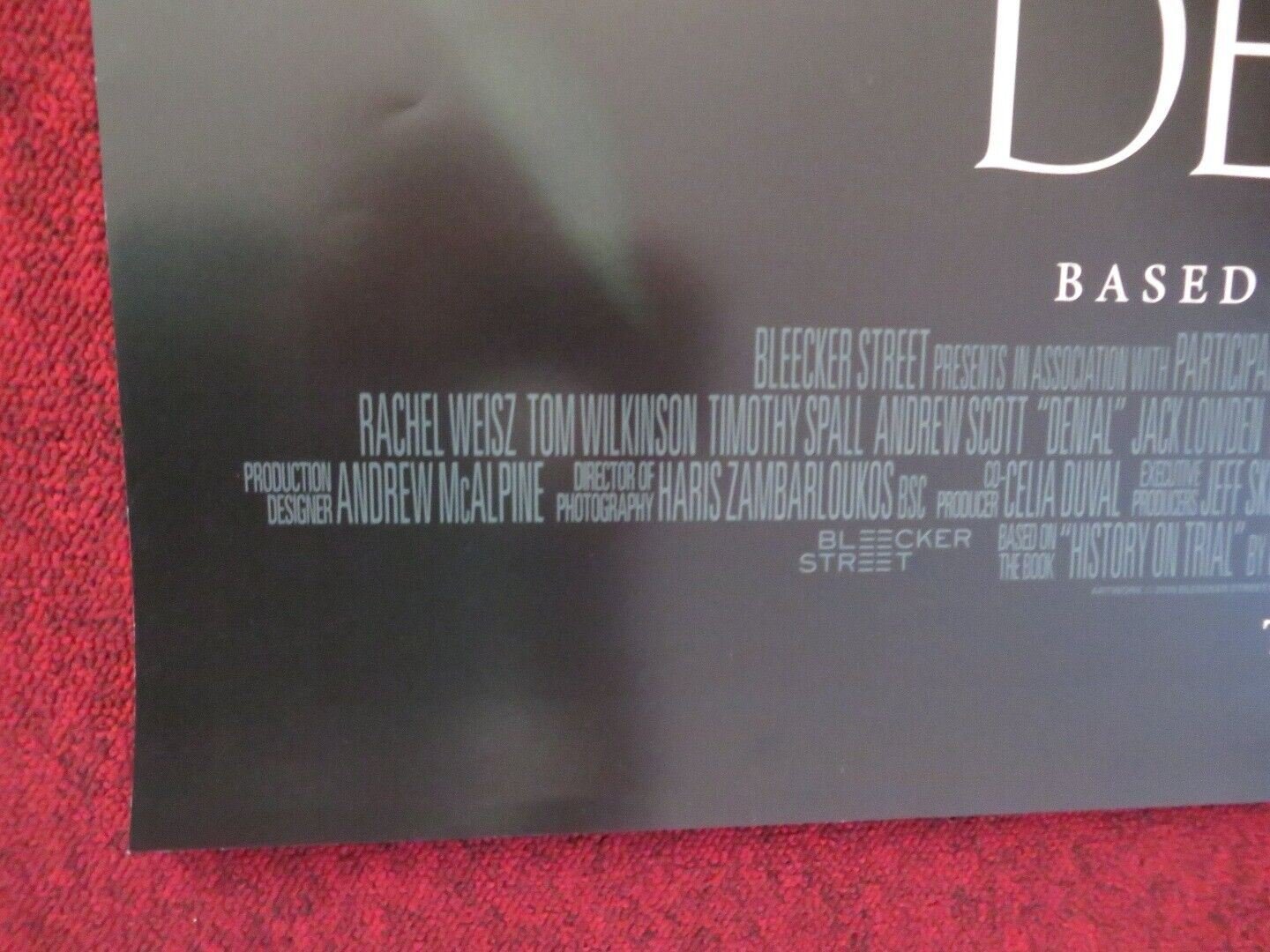 DENIAL US ONE SHEET ROLLED POSTER RACHEL WEISZ TIMOTHY SPALL 2016 Movie posters