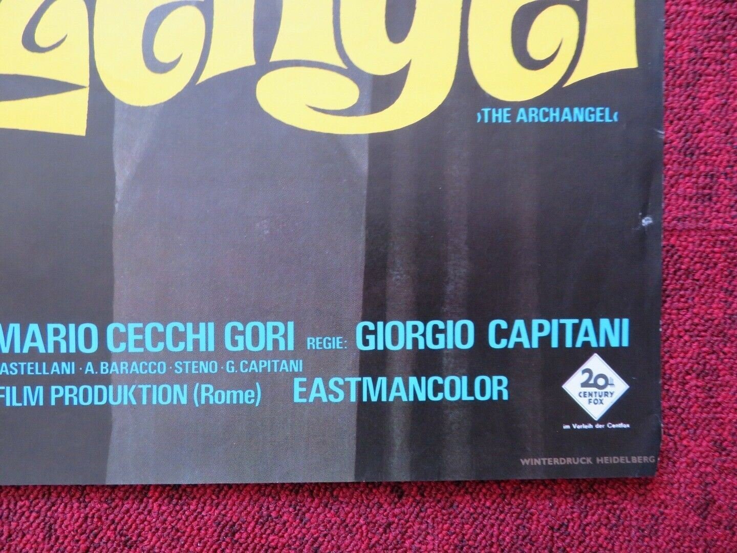 DER ERZENGEL / The Archangel GERMAN A1 ROLLED POSTER VITTORIO GASSMAN 1969 Movie posters