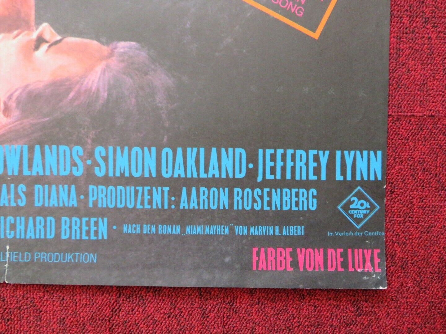 DER SCHNUFFLER / Tony Rome GERMAN A1 ROLLED POSTER FRANK SINATRA 1967 - Rendezvous Cinema