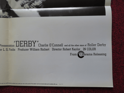 DERBY FOLDED US ONE SHEET POSTER CHARLIE O'CONNELL MICK SNELL 1971 Rendezvous Cinema Movie posters