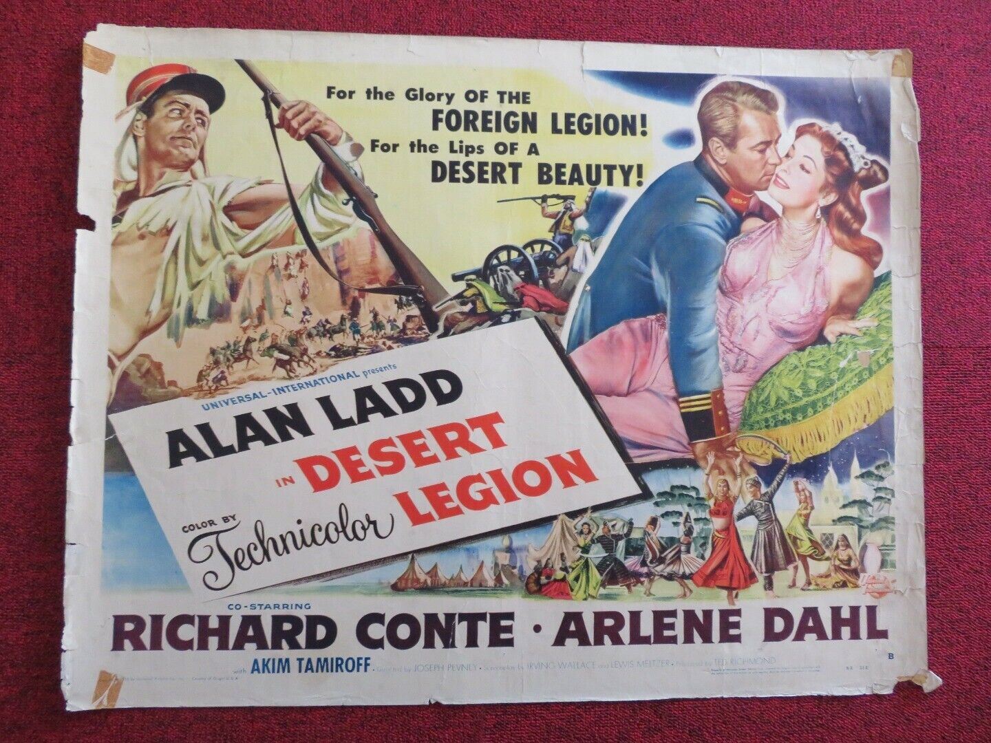 DESERT LEGION US HALF SHEET (22"x 28") POSTER ALAN LADD RICHARD CONTE 1953 Movie posters