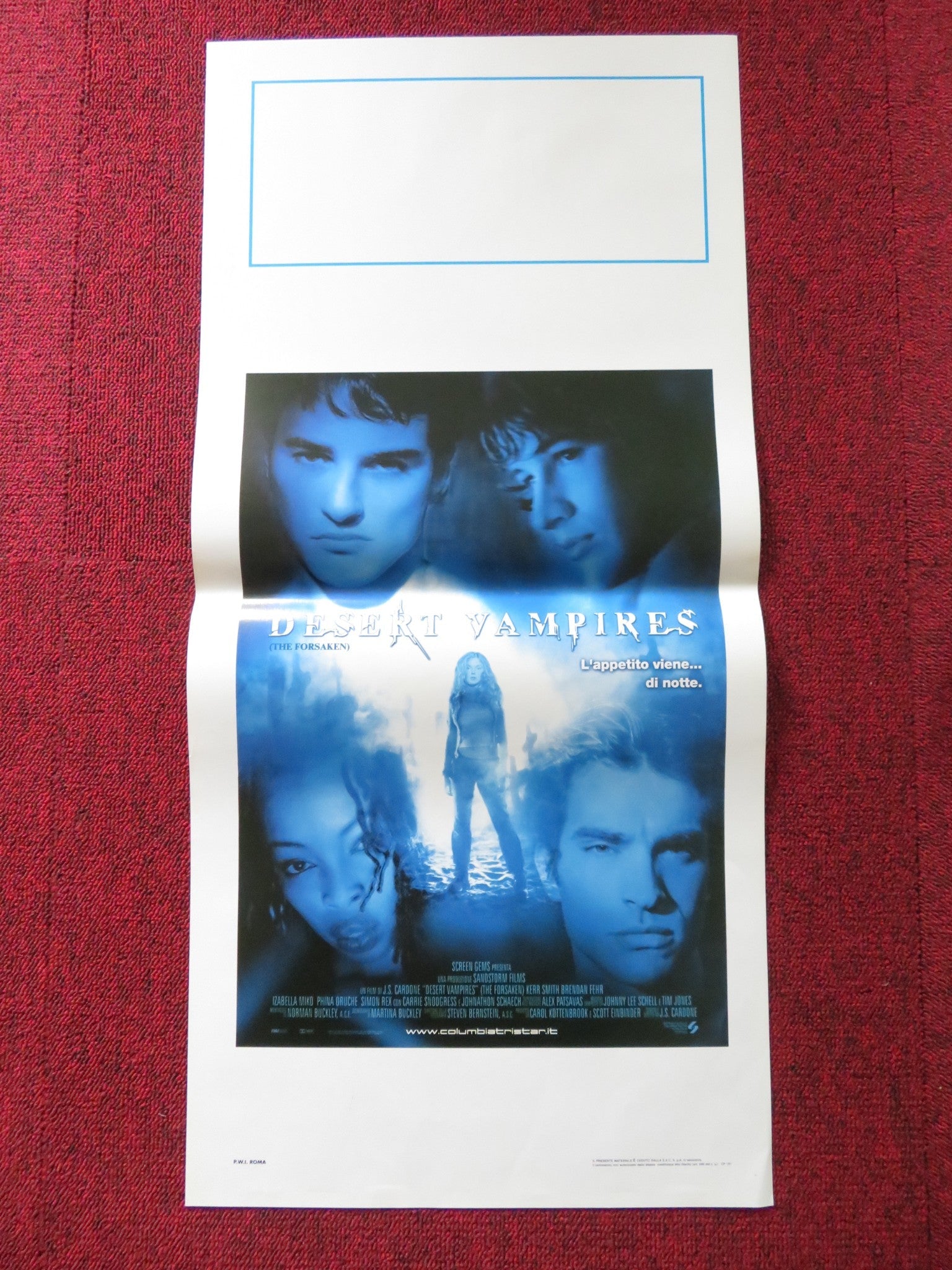 DESERT VAMPIRES / THE FORSAKEN ITALIAN LOCANDINA POSTER KERR SMITH B. FEHR 2001 Rendezvous Cinema Movie posters