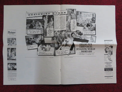 DESIGNING WOMAN CUT M.G.M FOLDED PRESS BOOK GREGORY PECK LAUREN BACALL 1957 Rendezvous Cinema Movie posters
