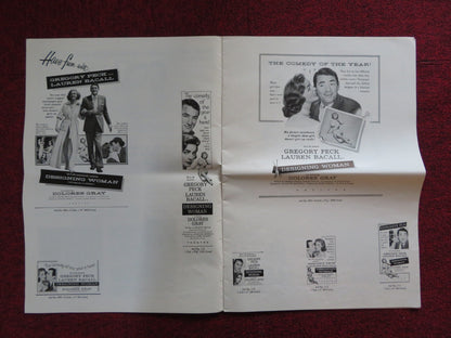 DESIGNING WOMAN CUT M.G.M FOLDED PRESS BOOK GREGORY PECK LAUREN BACALL 1957 Rendezvous Cinema Movie posters