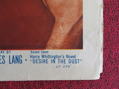 DESIRE IN THE DUST US HALF SHEET (22"x 28") POSTER RAYMOND BURR 1960 Movie posters