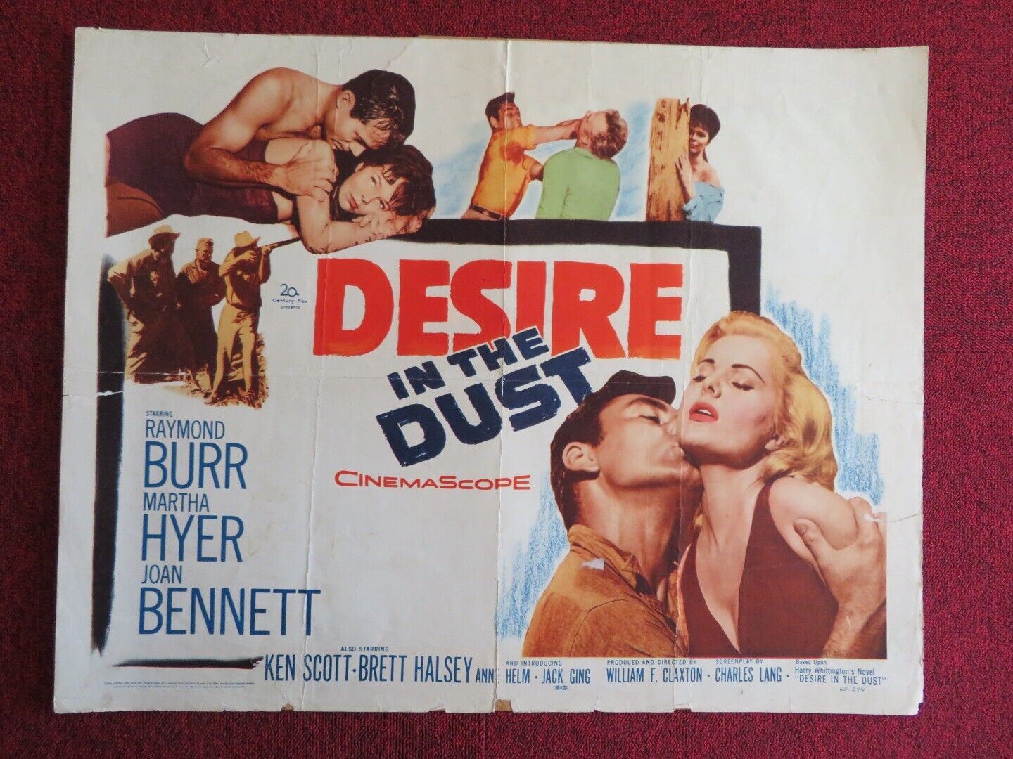 DESIRE IN THE DUST US HALF SHEET (22"x 28") POSTER RAYMOND BURR 1960 Movie posters