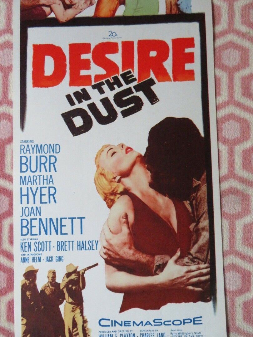 DESIRE IN THE DUST US INSERT (14"x 36") POSTER RAYMOND BURR MATHA HYER 1960 Movie posters