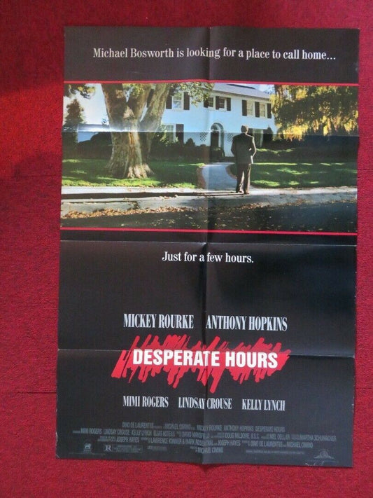 DESPARATE HOURS FOLDED US ONE SHEET POSTER MICKEY ROURKE ANTHONY HOPKINS 1990 Movie posters