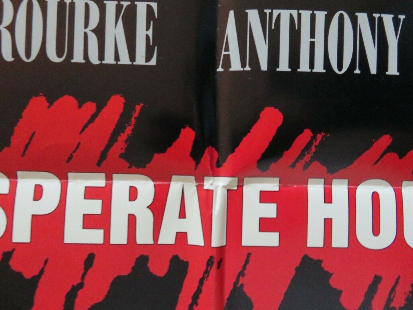 DESPARATE HOURS FOLDED US ONE SHEET POSTER MICKEY ROURKE ANTHONY HOPKINS 1990 Movie posters
