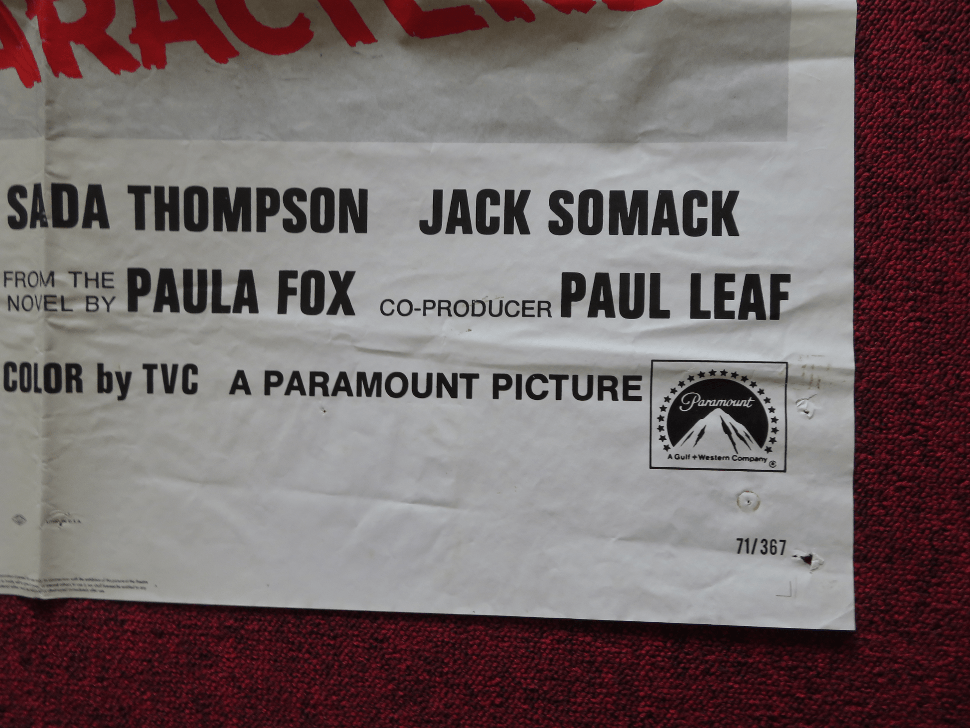 DESPERATE CHARACTERS FOLDED US ONE SHEET POSTER SHIRLEY MACLAINE K.MARS 1971 Rendezvous Cinema Movie posters