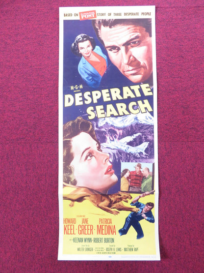 DESPERATE SEARCH US INSERT (14"x 36") POSTER HOWARD KEEL JANE GREER 1953 Rendezvous Cinema Movie posters