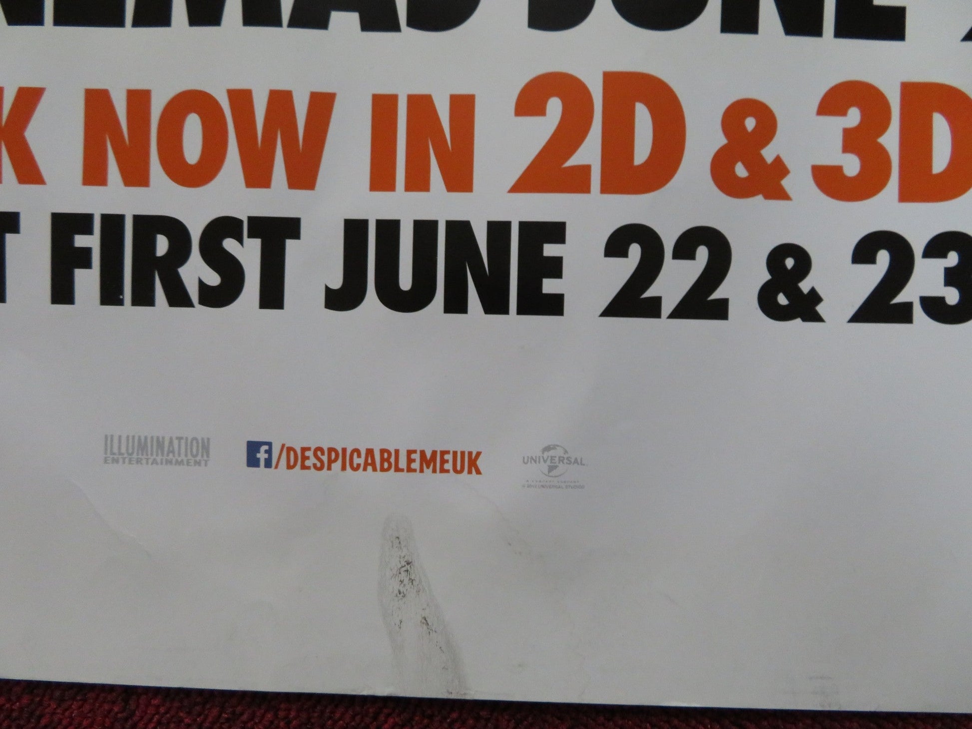 DESPICABLE ME 2 UK QUAD (30"x 40") ROLLED POSTER STEVE CARELL KRISTEN WIIG 2013 Rendezvous Cinema Movie posters