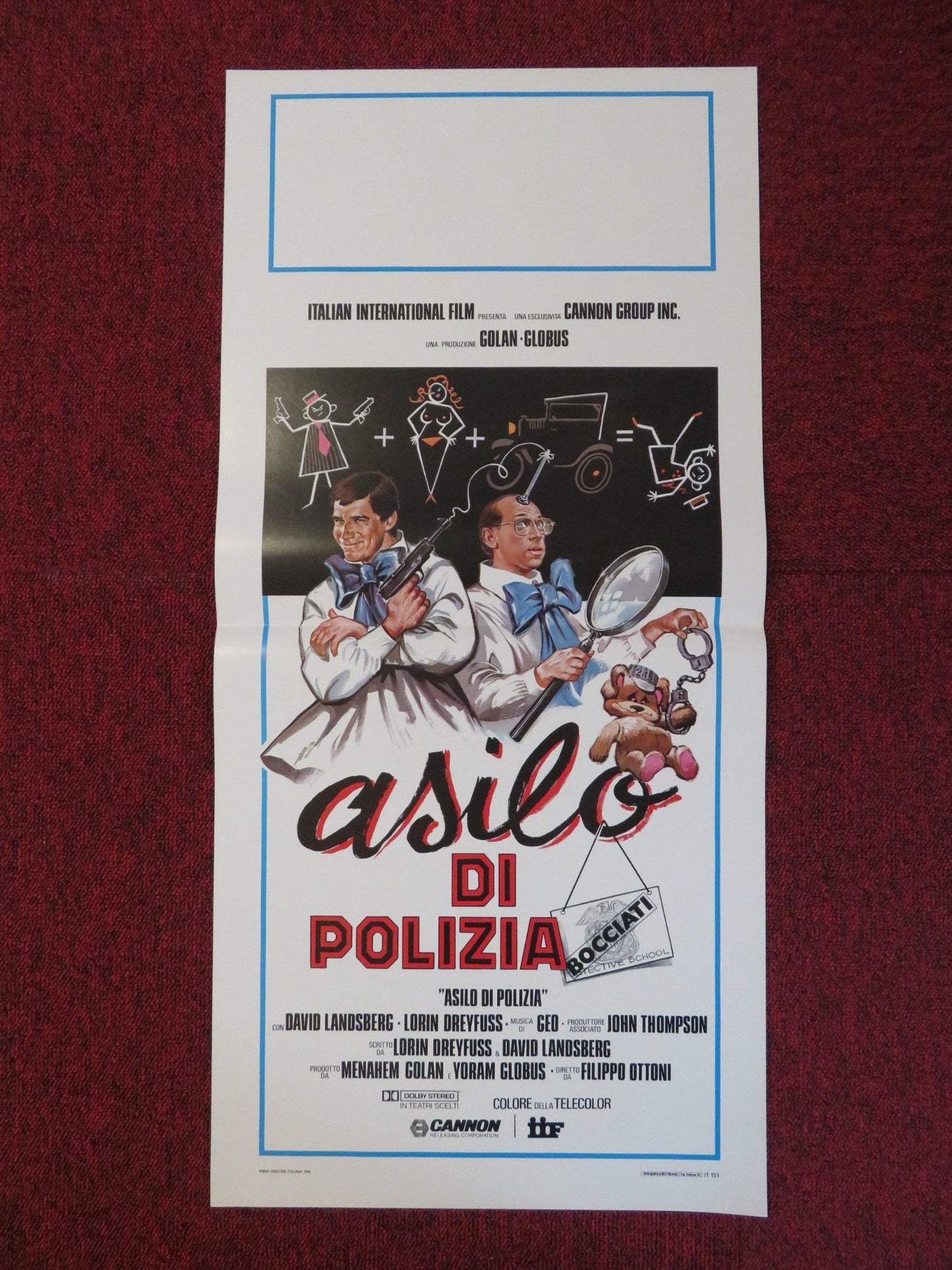 DETECTIVE SCHOOL DROPOUTS ITALIAN LOCANDINA POSTER DAVID LANDSBERG 1986 Rendezvous Cinema Movie posters