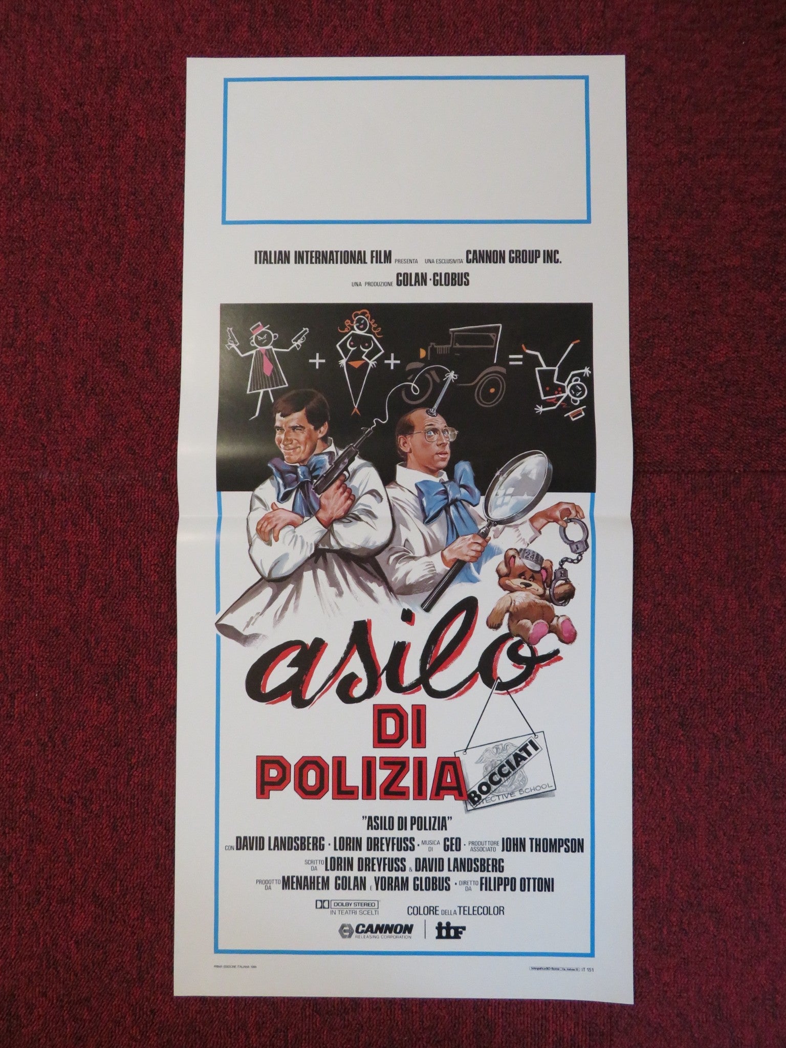 DETECTIVE SCHOOL DROPOUTS ITALIAN LOCANDINA POSTER DAVID LANDSBERG 1986 Rendezvous Cinema Movie posters