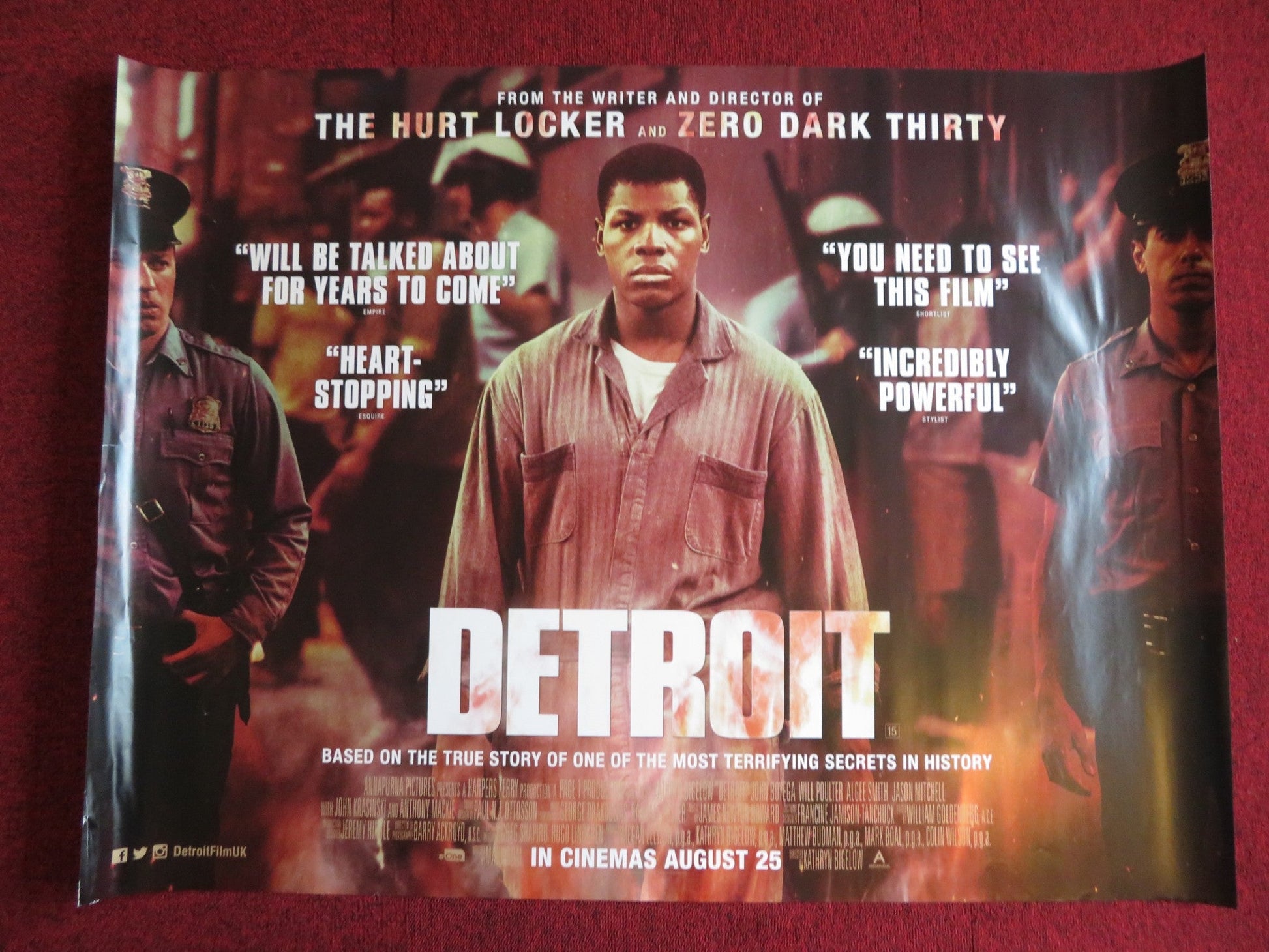 DETROIT UK QUAD (30"x 40") ROLLED POSTER JOHN BOYEGA WILL POULTER 2017 Rendezvous Cinema Movie posters