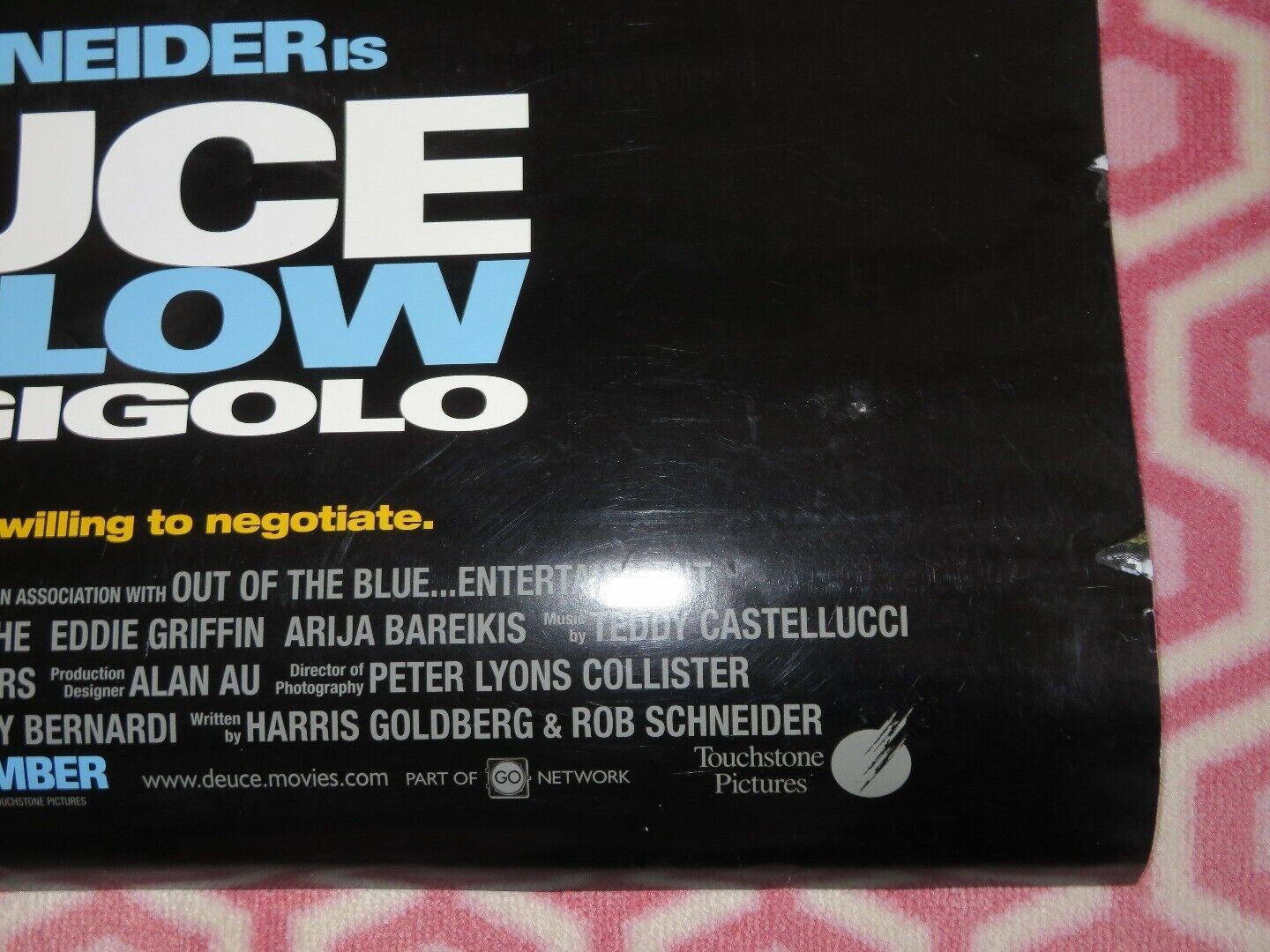 DEUCE BIGALOW MALE GIGOLO ONE SHEET ROLLED POSTER ROB SCHNEIDER 1999 Rendezvous Cinema Movie posters