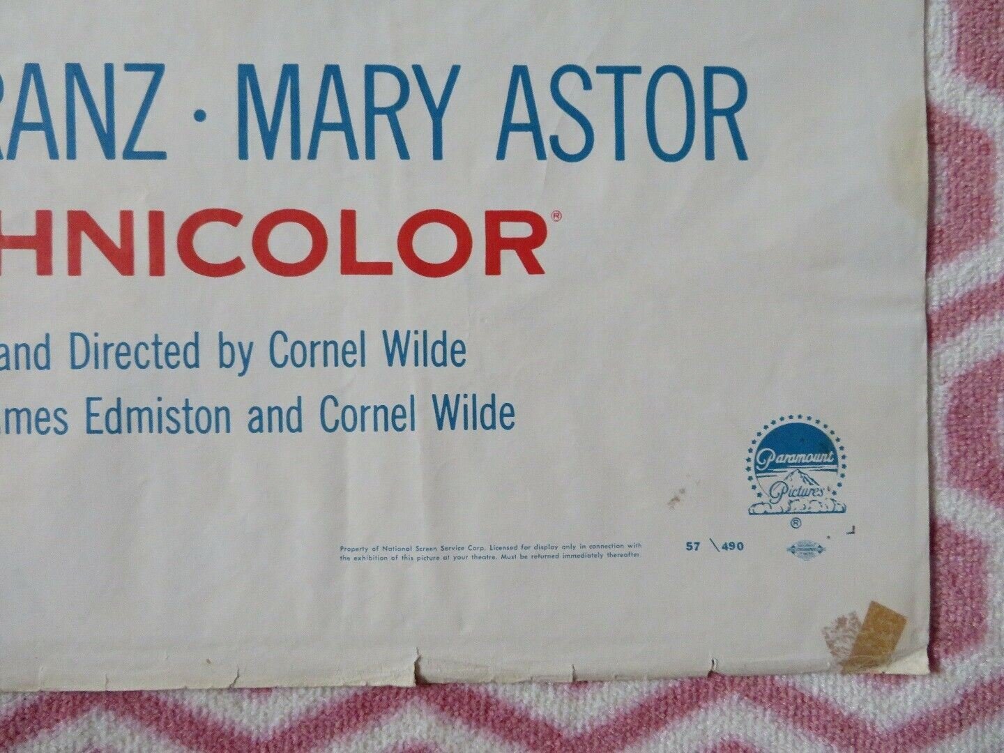 DEVIL HAIRPIN FOLDED US ONE SHEET POSTER CORNEL WILDE JEAN WALLACE 1957 Movie posters