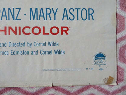 DEVIL HAIRPIN FOLDED US ONE SHEET POSTER CORNEL WILDE JEAN WALLACE 1957 Movie posters