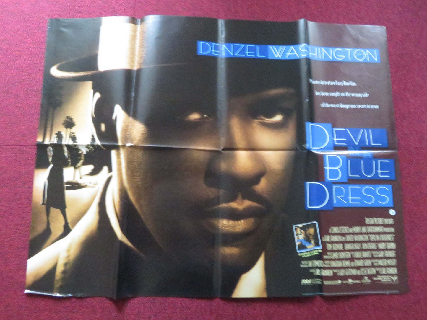 DEVIL IN A BLUE DRESS UK QUAD POSTER FOLDED DENZEL WASHINGTON DON CHEADLE 1995 Rendezvous Cinema Movie posters
