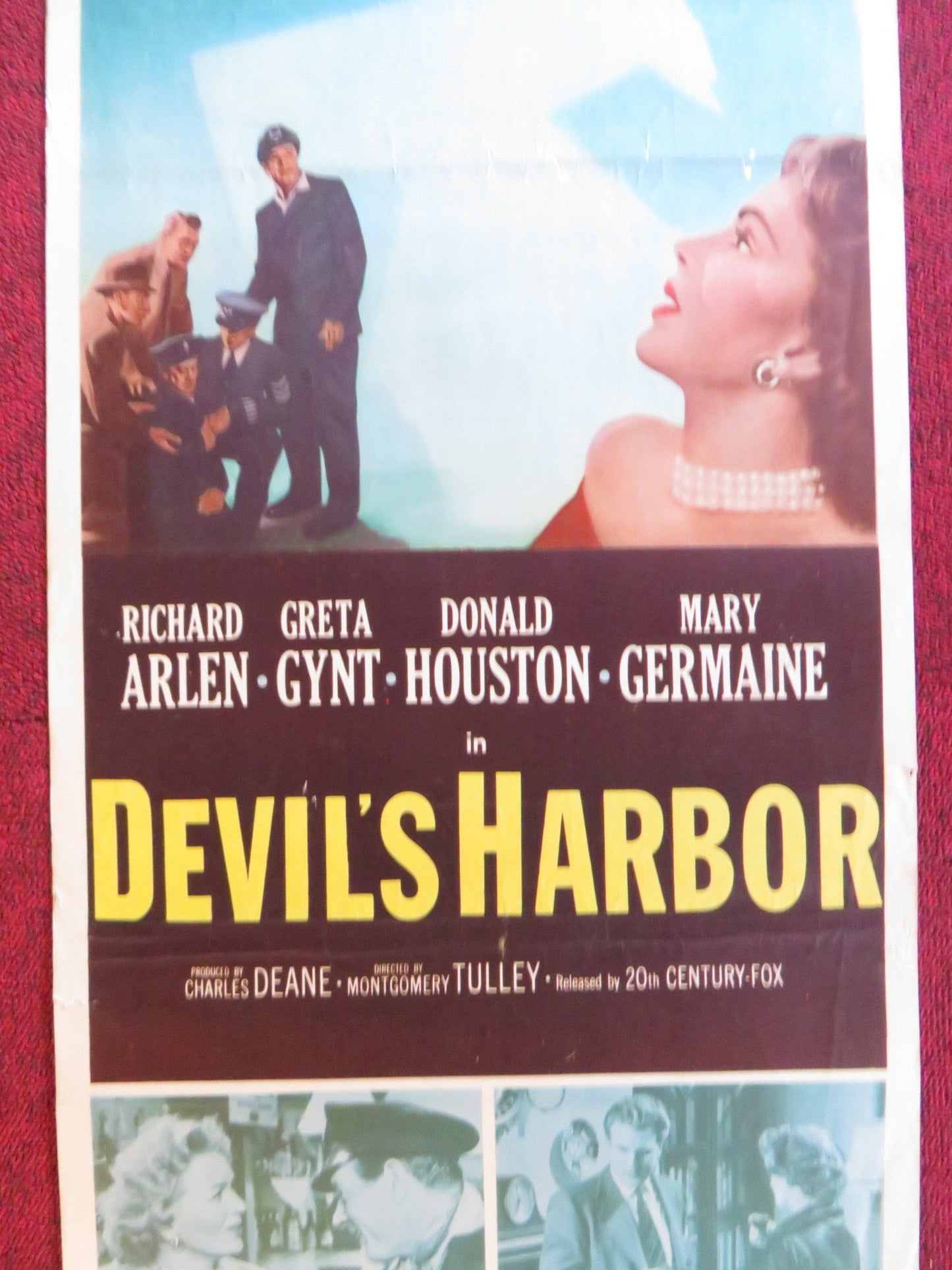 DEVIL'S HARBOR US INSERT (14"x 36") POSTER RICHARD ARLEN GRETA GYNT 1954 Rendezvous Cinema Movie posters