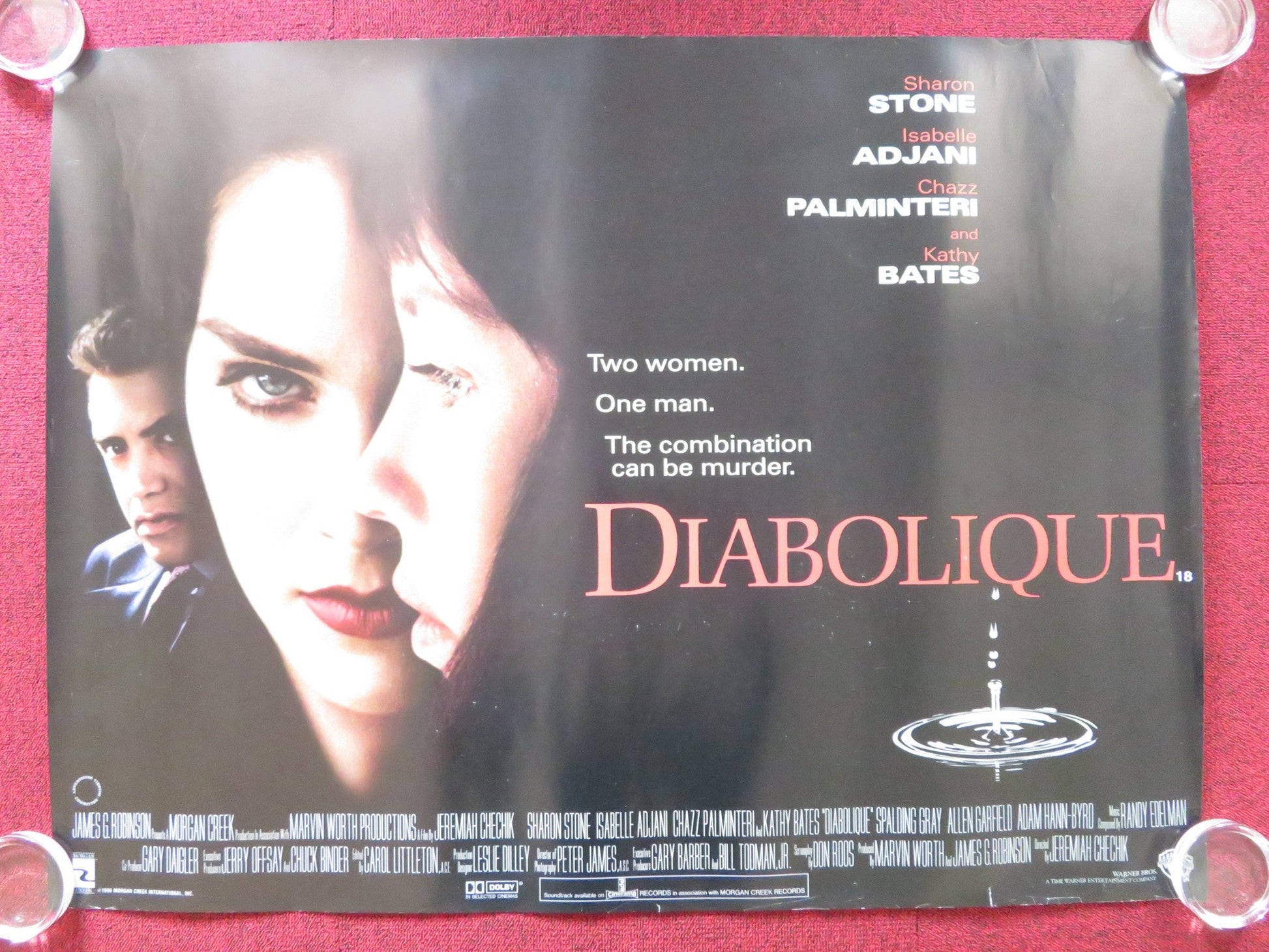 DIABOLIQUE UK QUAD (30"x 40") ROLLED POSTER SHARON STONE CHAZZ PALMINTERI 1996 Rendezvous Cinema Movie posters