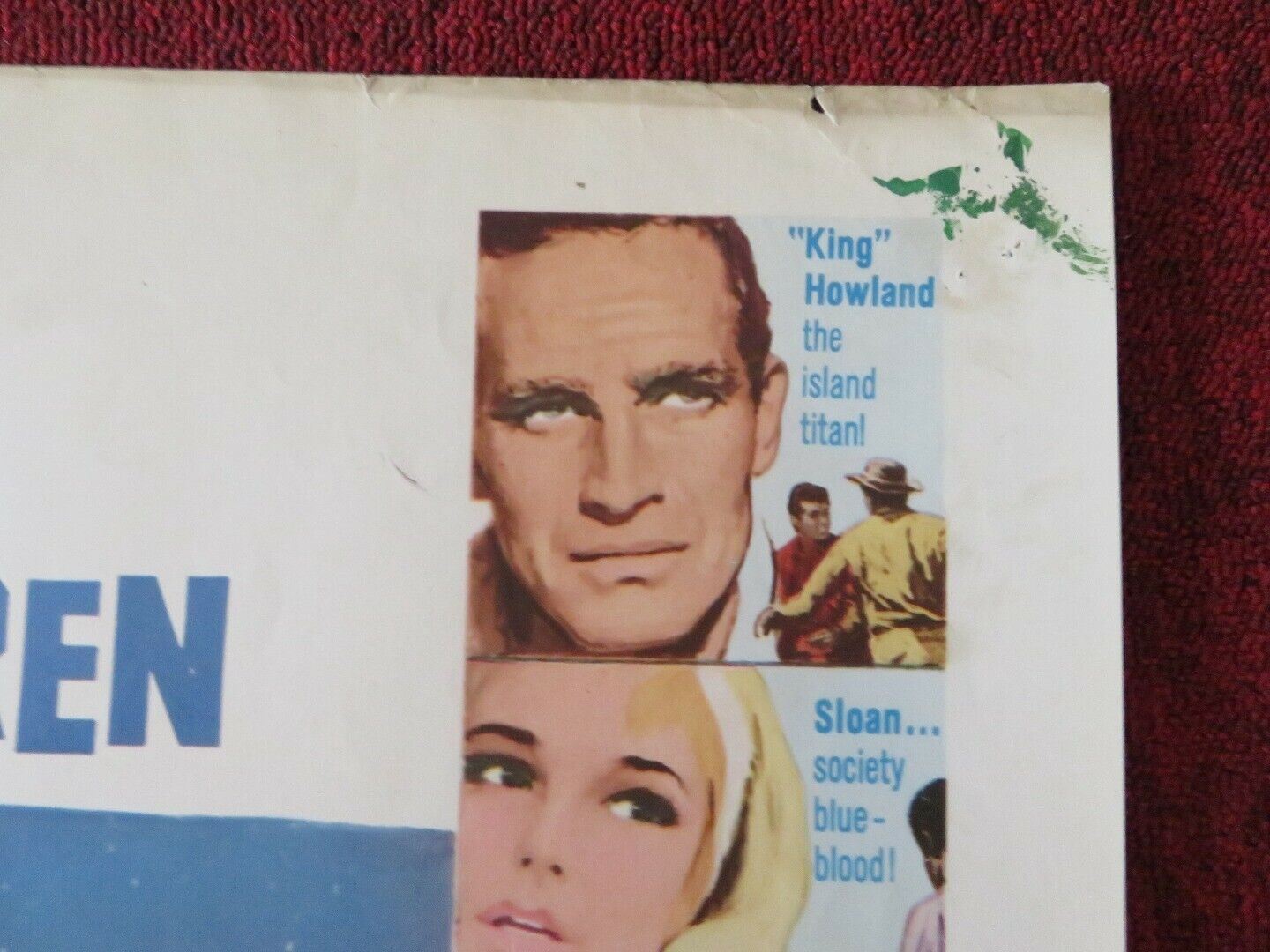 DIAMOND HEAD US HALF SHEET (22"x 28") POSTER CHARLTON HESTON 1962 Movie posters