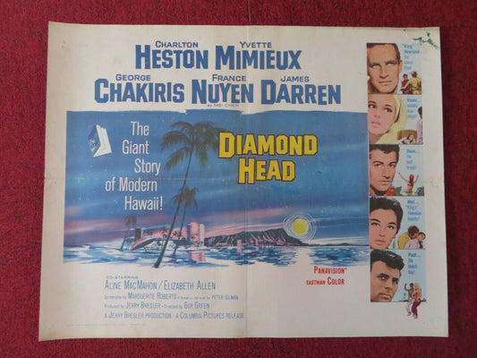 DIAMOND HEAD US HALF SHEET (22"x 28") POSTER CHARLTON HESTON 1962 Movie posters