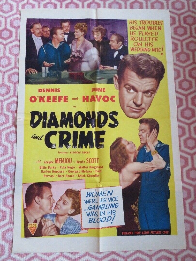 DIAMONDS AND CRIME / Hi Diddle Diddle US ONE SHEET POSTER DENNIS O'KEEFE 1943 - Rendezvous Cinema