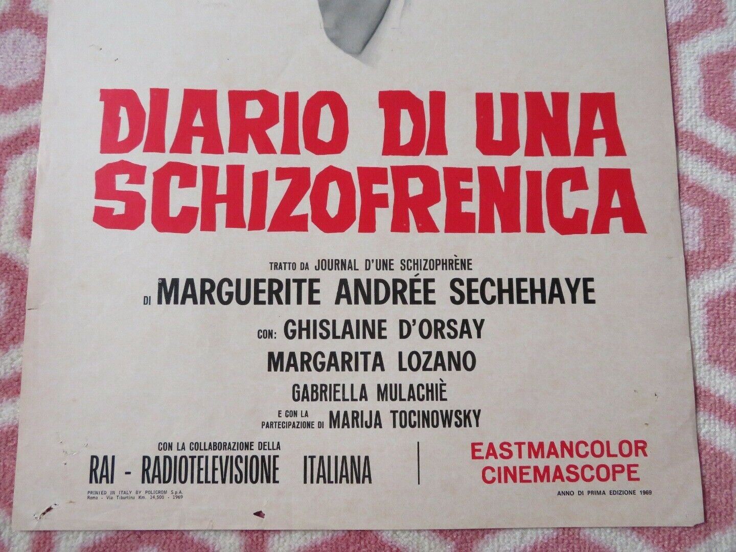 DIARIO DI UNA SCHIZOFRENICA ITALIAN LOCANDINA (27.5"x13") POSTER 1969 Movie posters