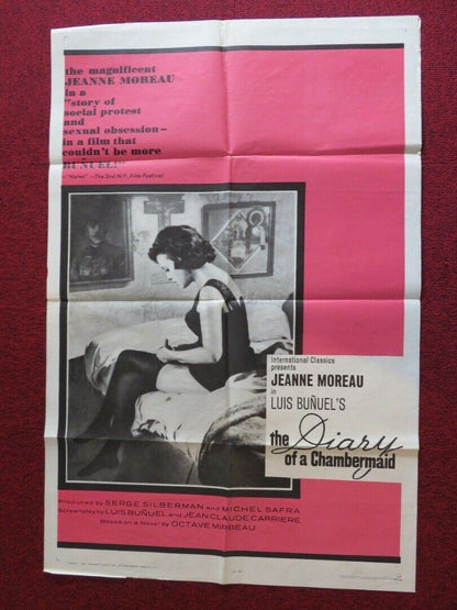 DIARY OF A CHAMBERMAID FOLDED US ONE SHEET POSTER JEANNE MOREAU 1965 - Rendezvous Cinema
