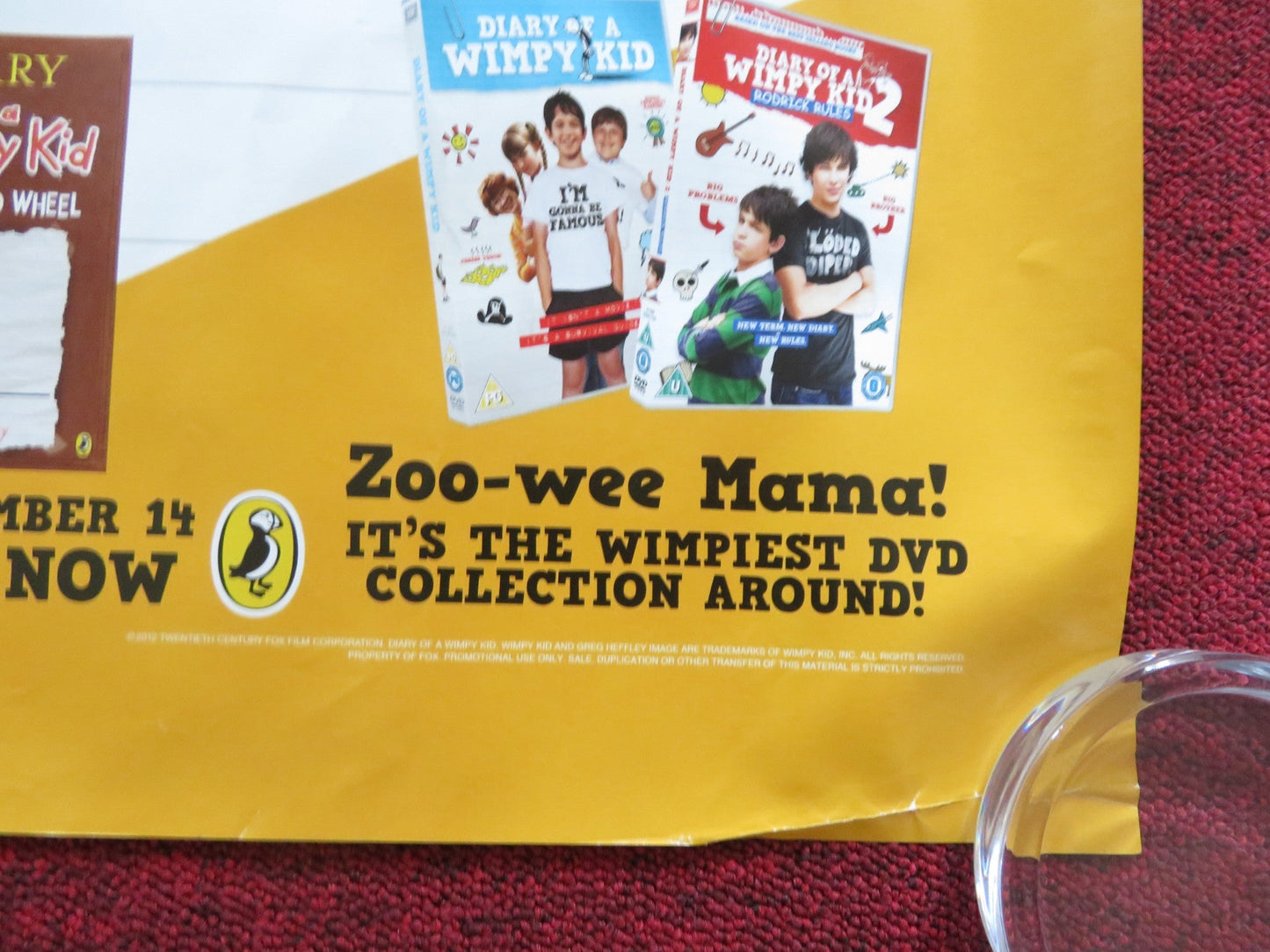 DIARY OF A WIMPY KID: DOG DAYS UK QUAD (30"x 40") ROLLED POSTER Z. GORDON 2012 Rendezvous Cinema Movie posters