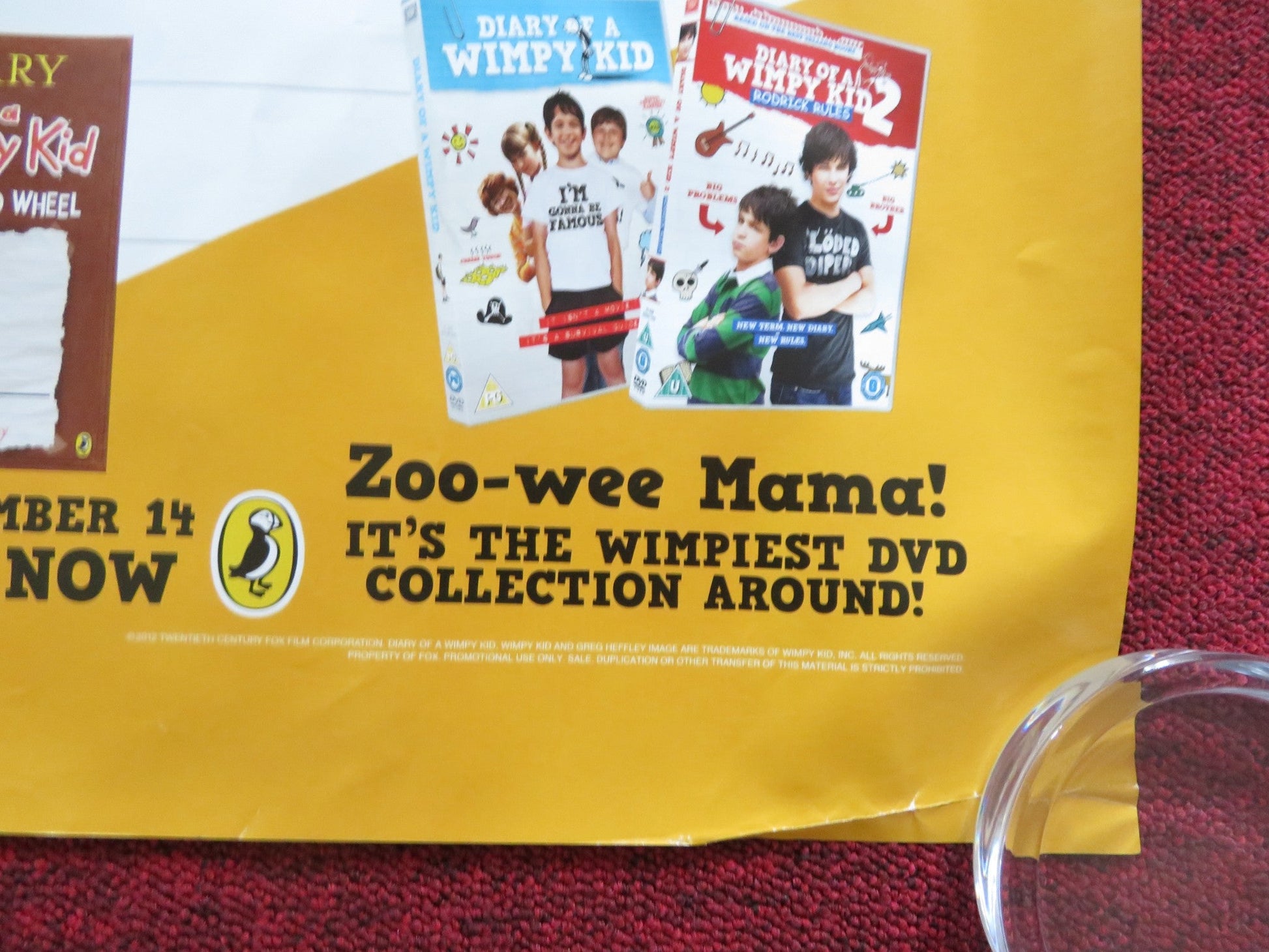 DIARY OF A WIMPY KID: DOG DAYS UK QUAD (30"x 40") ROLLED POSTER Z. GORDON 2012 Rendezvous Cinema Movie posters