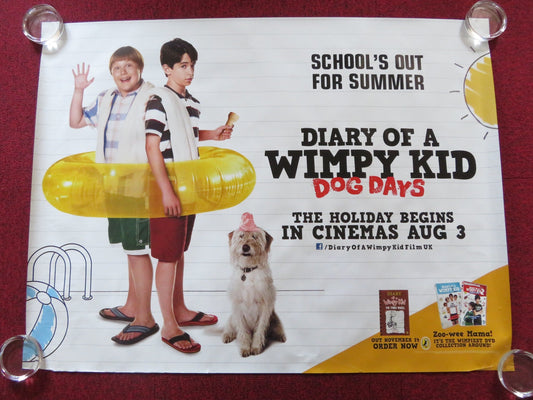 DIARY OF A WIMPY KID: DOG DAYS UK QUAD (30"x 40") ROLLED POSTER Z. GORDON 2012 Rendezvous Cinema Movie posters