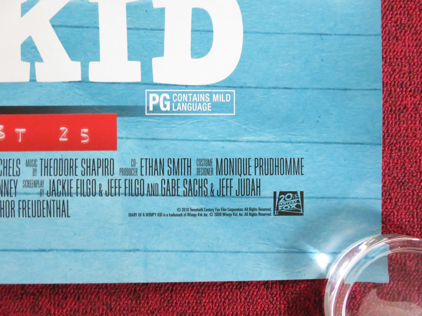 DIARY OF A WIMPY KID US ONE SHEET ROLLED POSTER ZACHARY GORDON STEVE ZAHN 2010 Rendezvous Cinema Movie posters